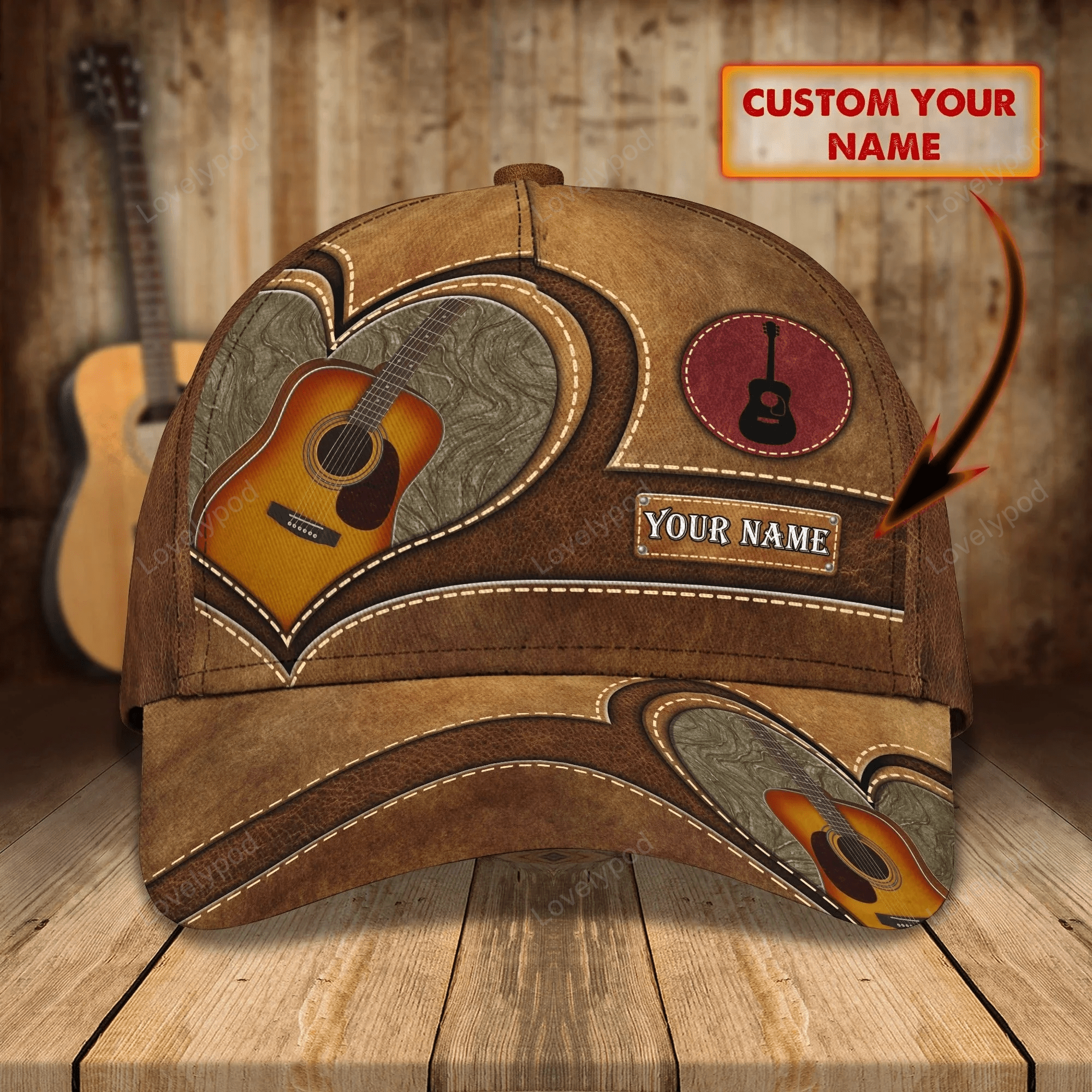 Custom Guitar Cap Hat Or Guitarist Man Travel Summer Cap Hat, Present To Guitar And Music Lovers Trucker Hats Custom Hats Gifts For Men & Women