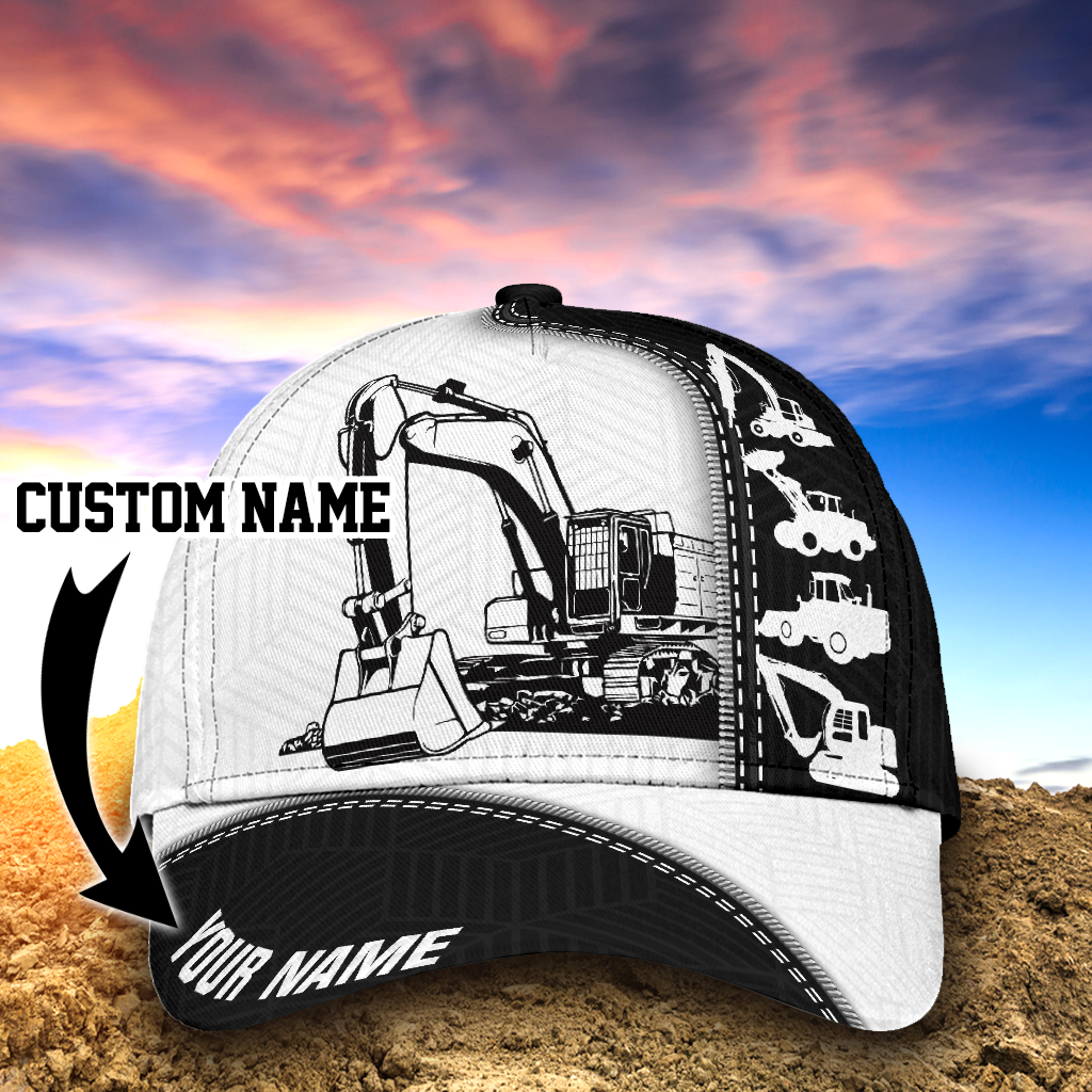 Custom Heavy Equipment Classic Cap For Man And Woman, Excavator 3D Full Printed Cap Hat Trucker Hats Custom Hats Gifts For Men & Women