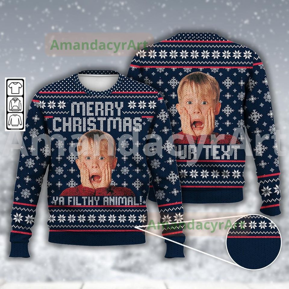 Custom Home Alone Christmas Full Print Sweater