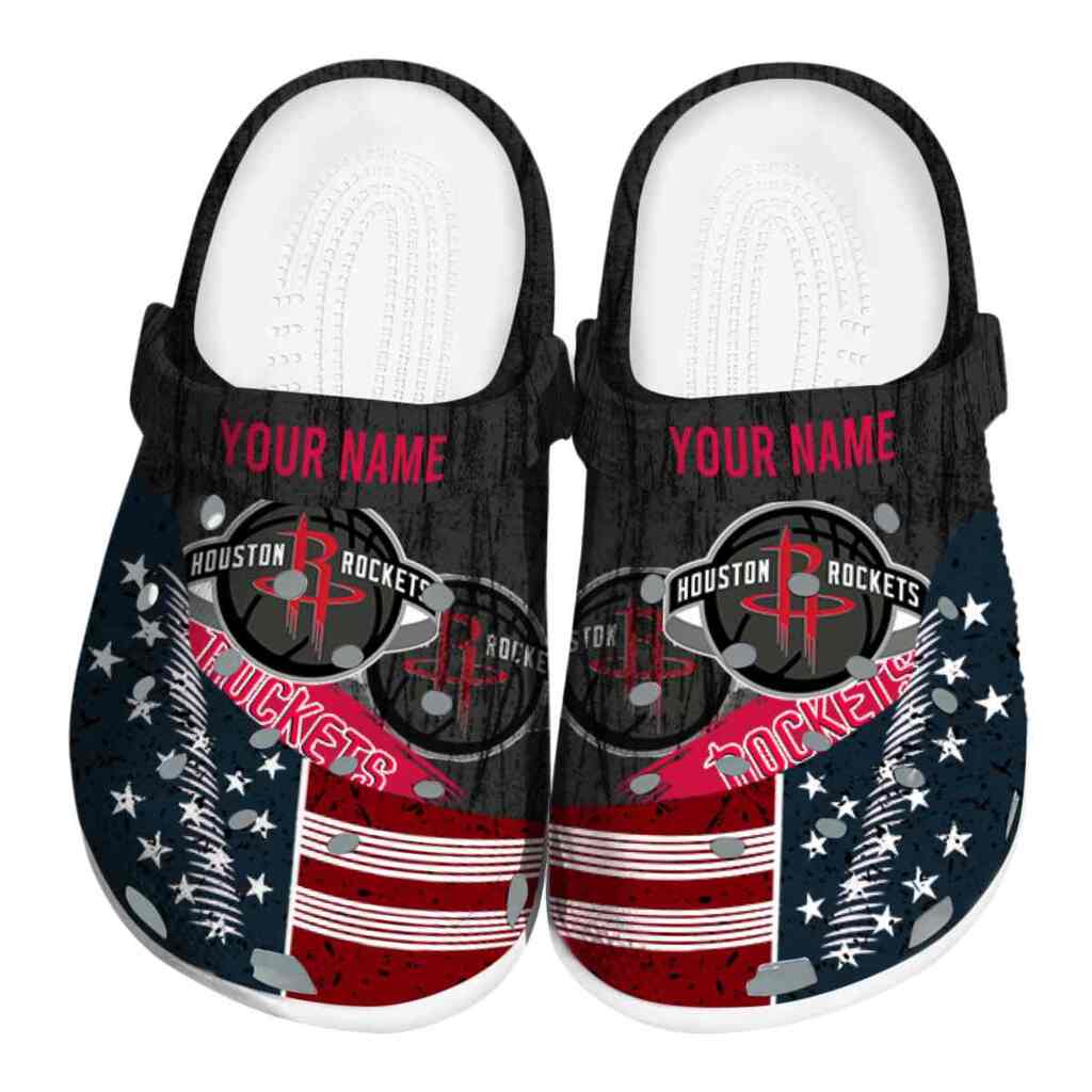Custom Houston Rockets Star-Spangled Side Pattern ClogTVC1801684