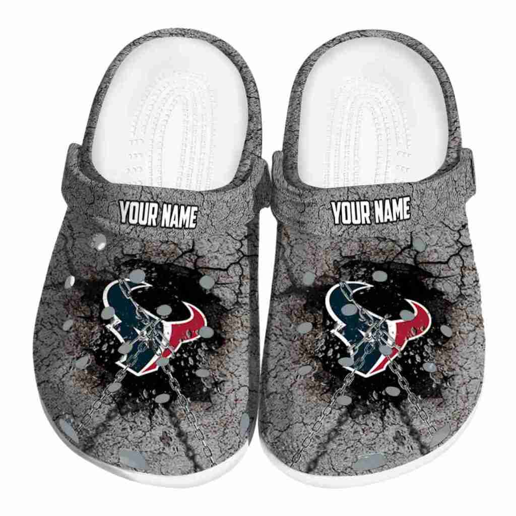 Custom Houston Texans Cracked Ground Texture ClogTVC1801996