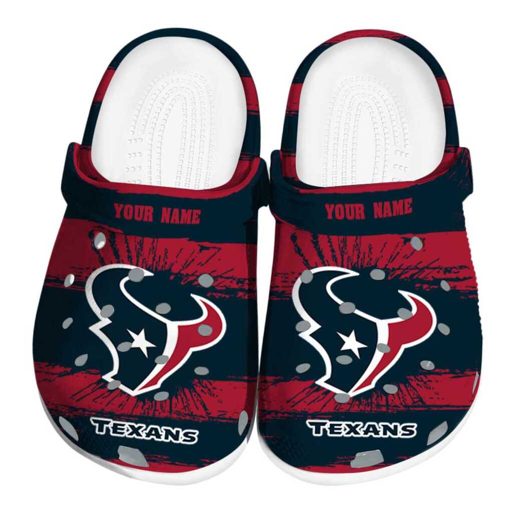 Custom Houston Texans Paint Splatter Graphics ClogTVC1801996