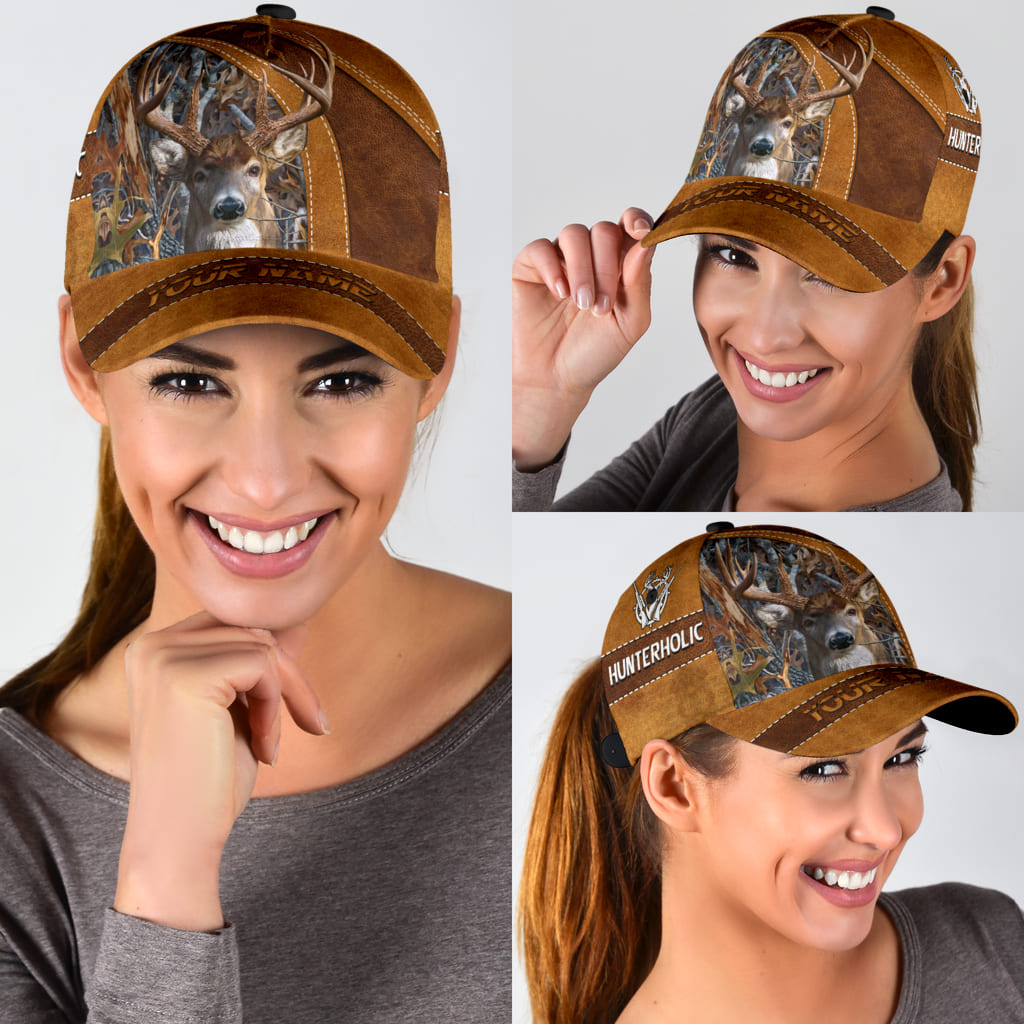 Custom Hunting Cap Hat, 3D All Over Printed Deer Hunting Baseball Cap Hat, Gift For Hunter Trucker Hats Custom Hats Gifts For Men & Women