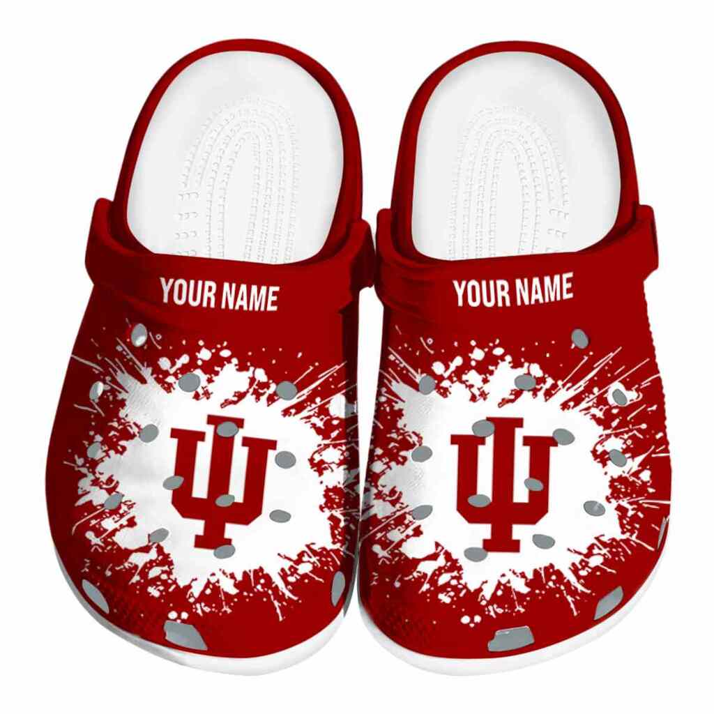 Custom Indiana Hoosiers Splatter Background ClogTVC1801752