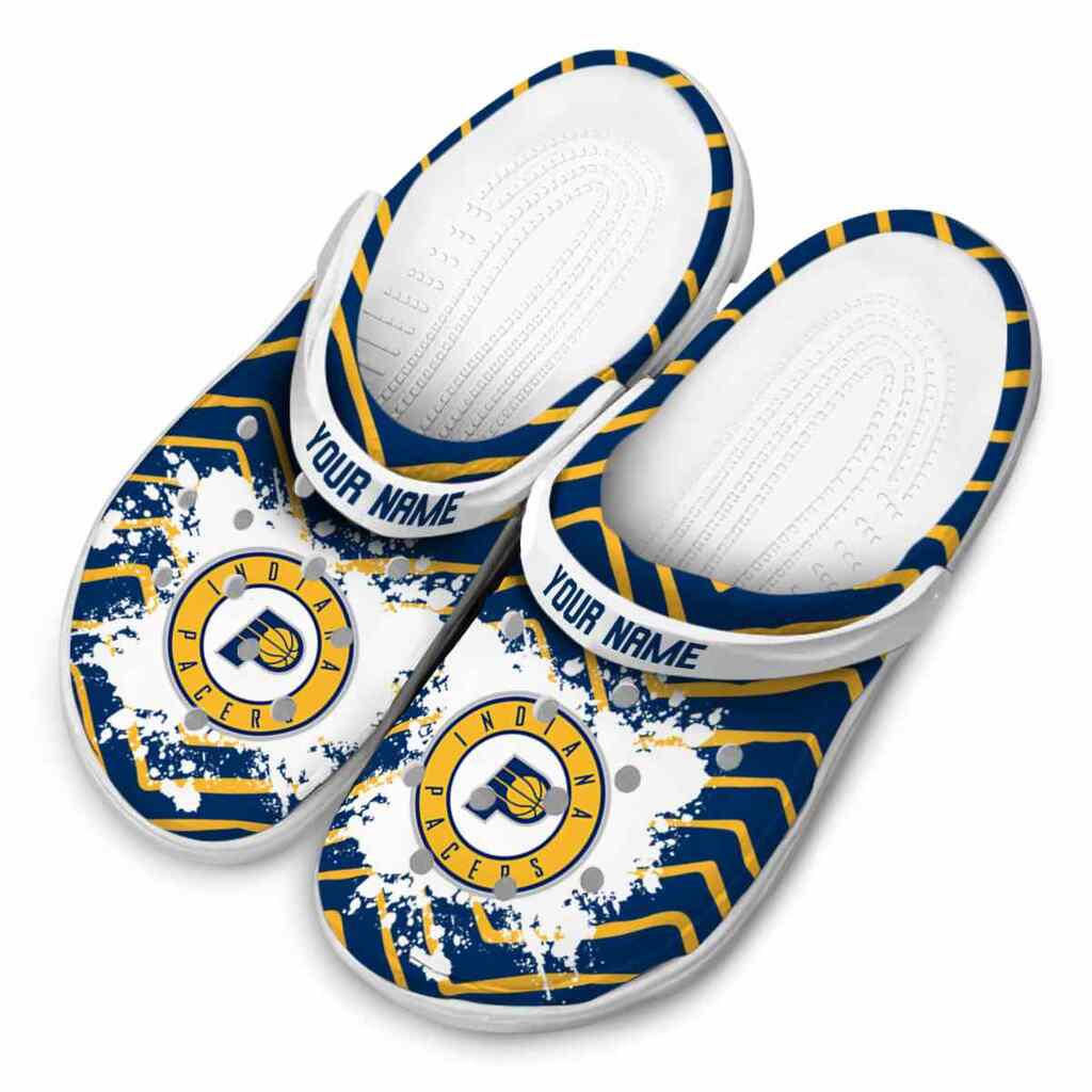 Custom Indiana Pacers Zigzag Paint Burst ClogTVC1801707 - Image 4
