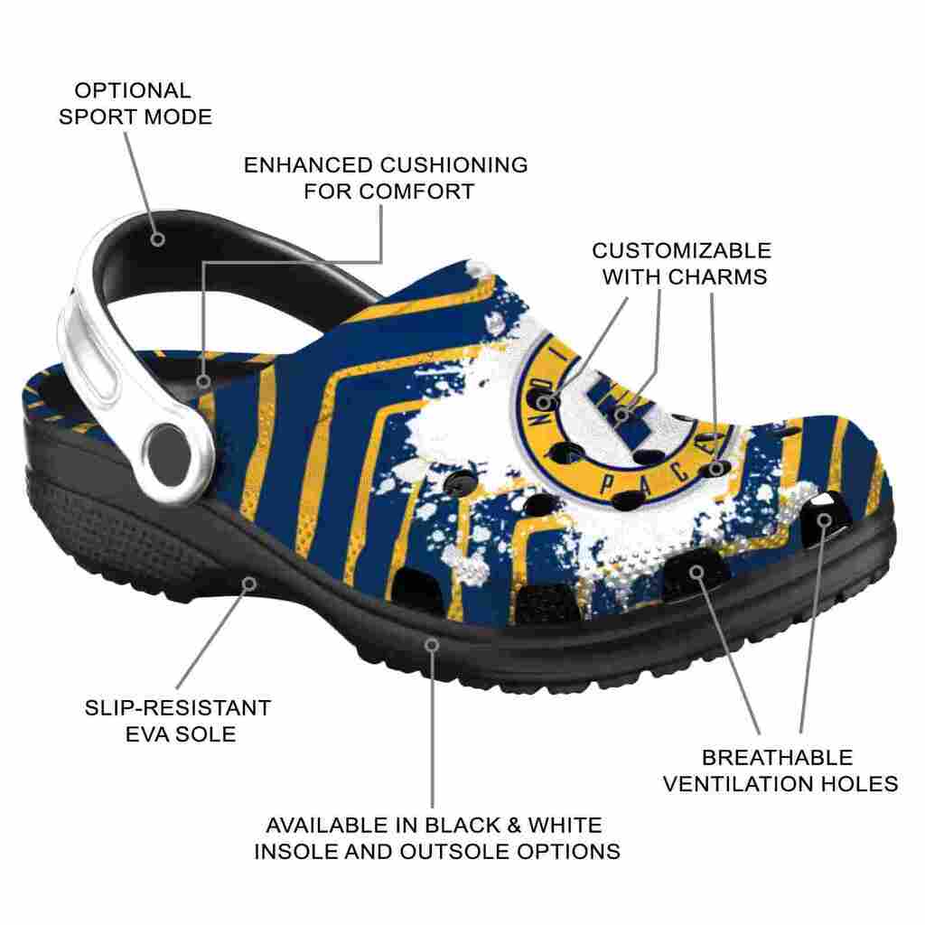 Custom Indiana Pacers Zigzag Paint Burst ClogTVC1801707 - Image 5