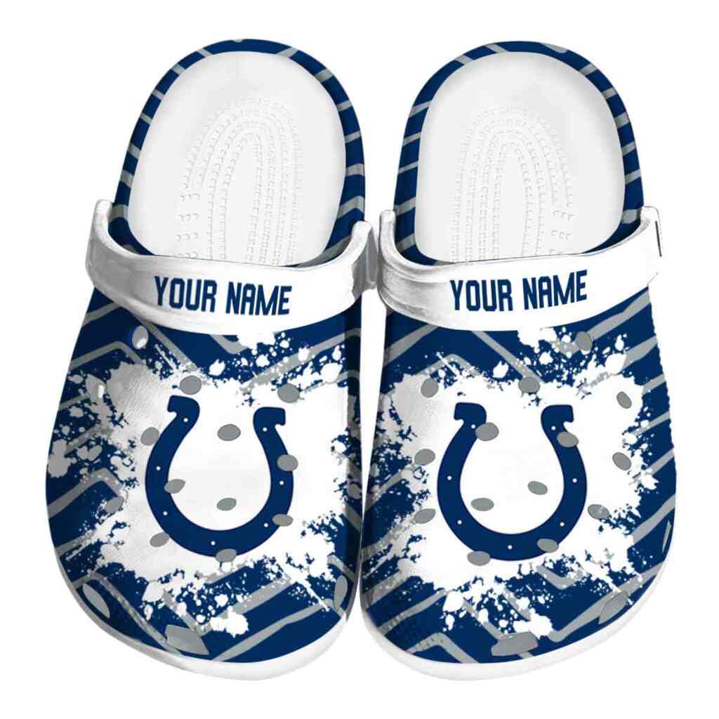 Custom Indianapolis Colts Zigzag Paint Burst ClogTVC1801998