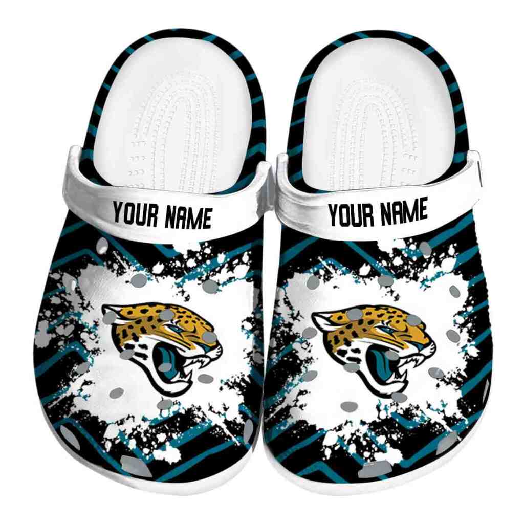 Custom Jacksonville Jaguars Zigzag Paint Burst ClogTVC1801184
