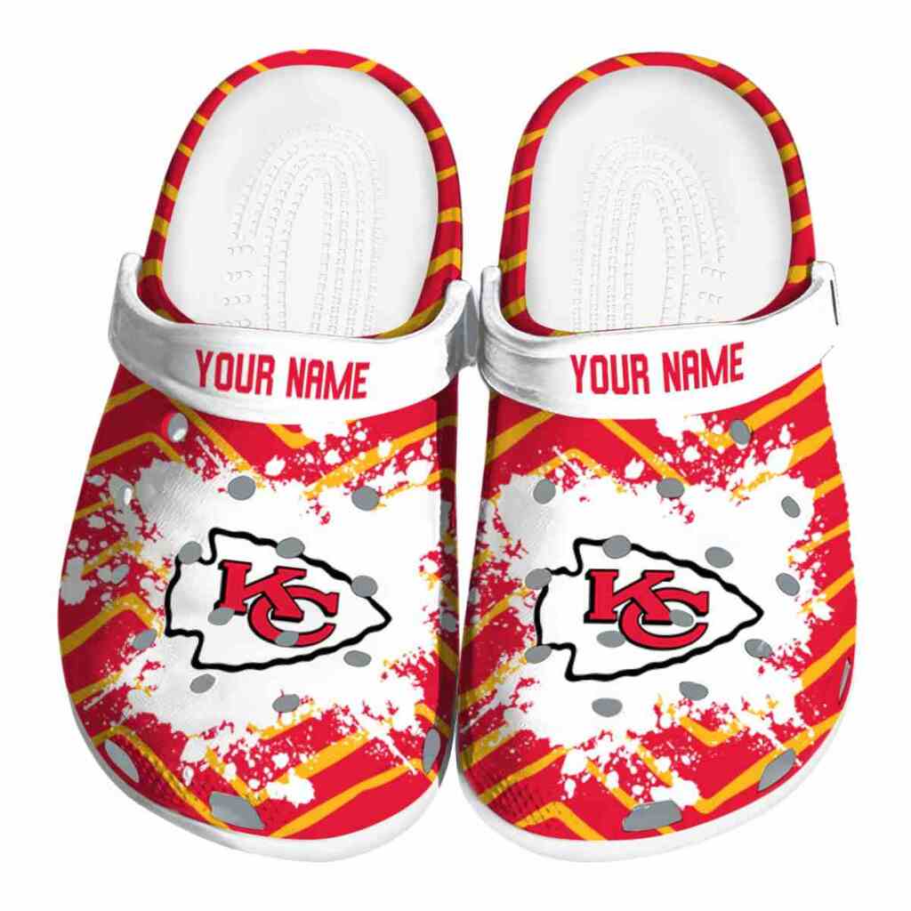 Custom Kansas City Chiefs Zigzag Paint Burst ClogTVC1801140