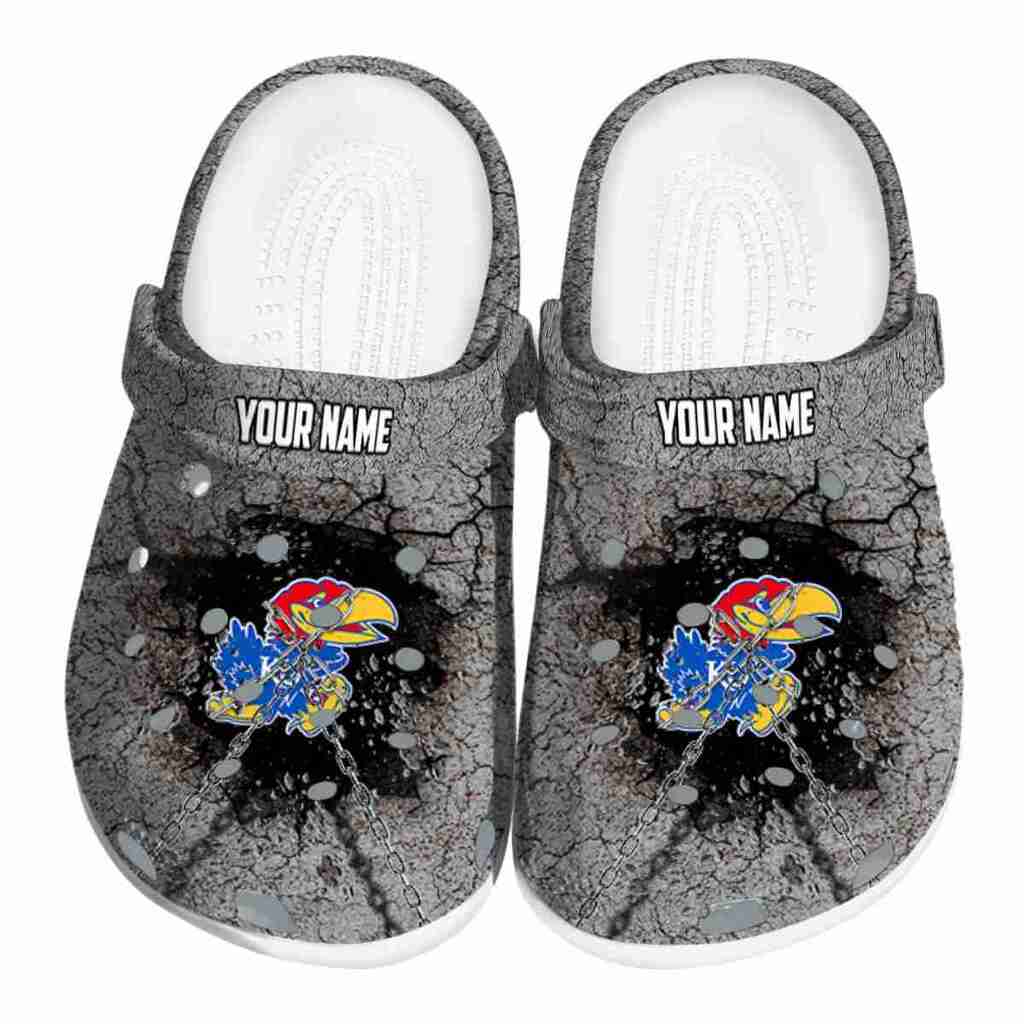 Custom Kansas Jayhawks Cracked Ground Texture ClogTVC1801181