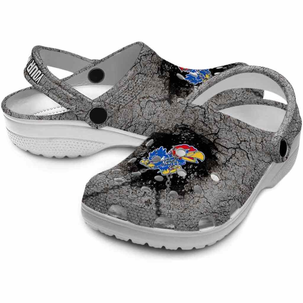 Custom Kansas Jayhawks Cracked Ground Texture ClogTVC1801181 - Image 3