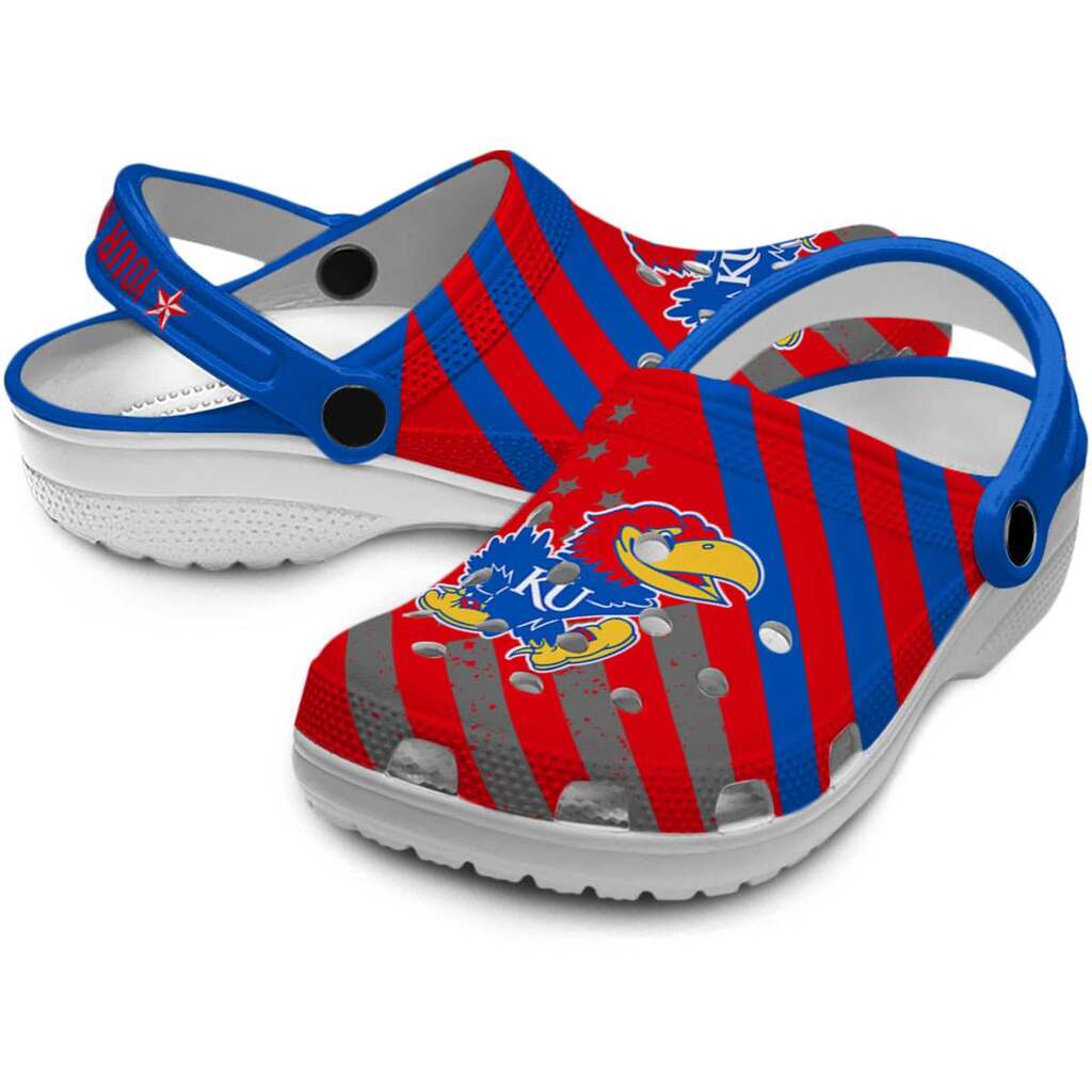 Custom Kansas Jayhawks Star-Spangled Graphic ClogTVC1801181 - Image 3