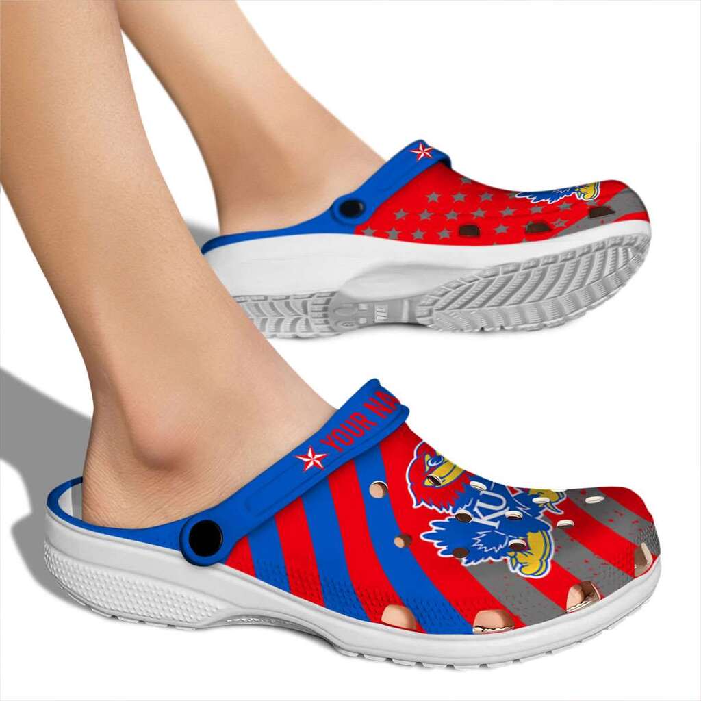 Custom Kansas Jayhawks Star-Spangled Graphic ClogTVC1801181 - Image 2