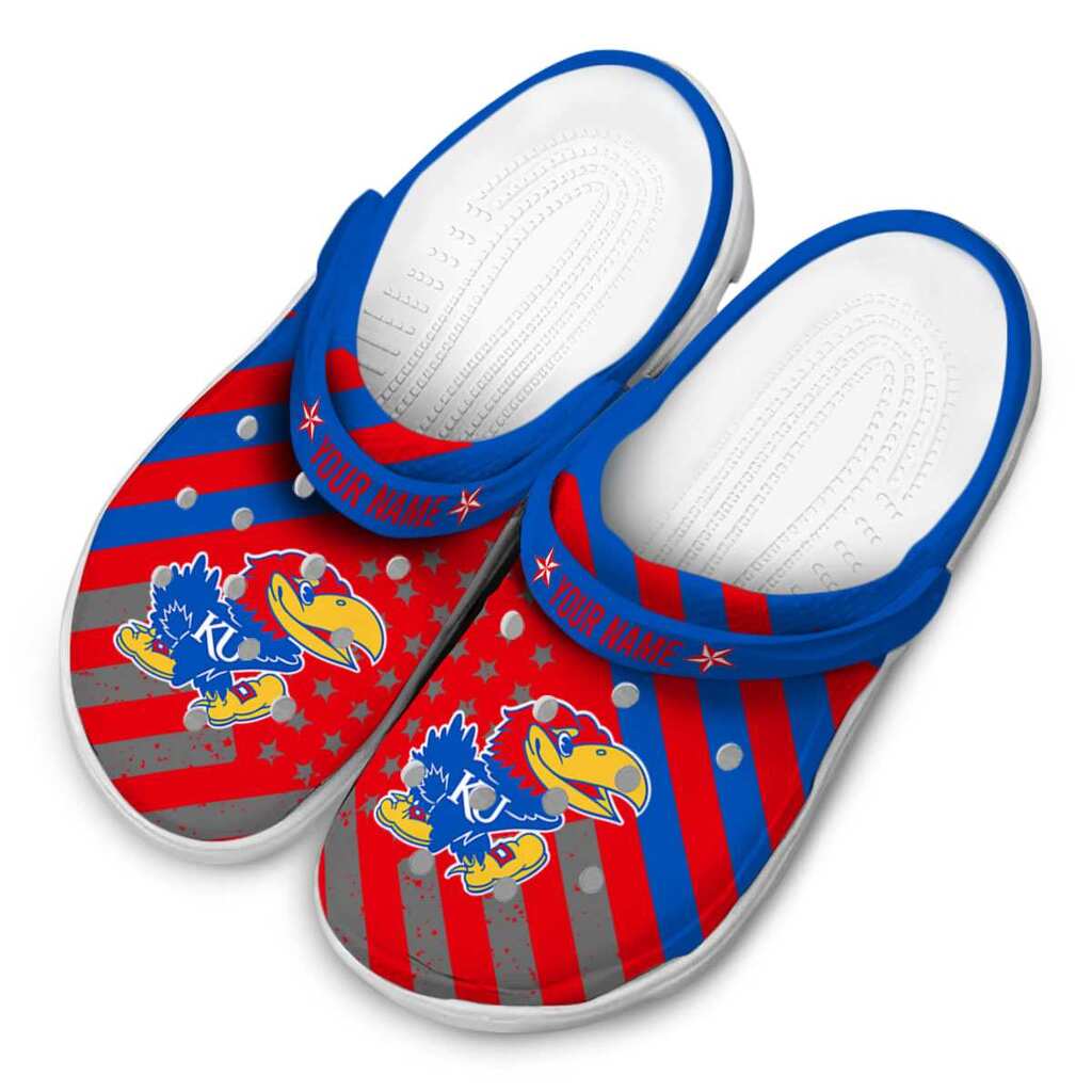 Custom Kansas Jayhawks Star-Spangled Graphic ClogTVC1801181 - Image 4