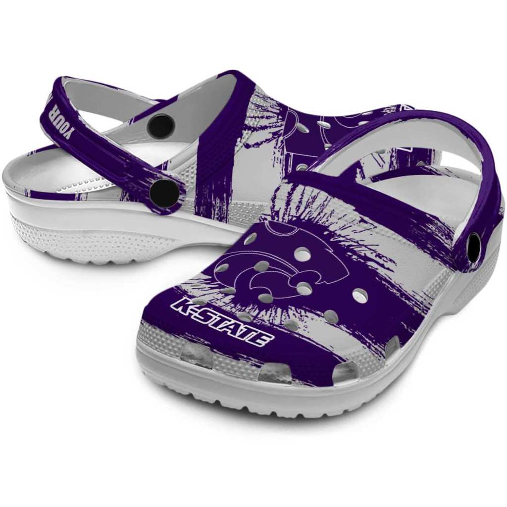Custom Kansas State Wildcats Paint Splatter Graphics ClogTVC1801722 - Image 3