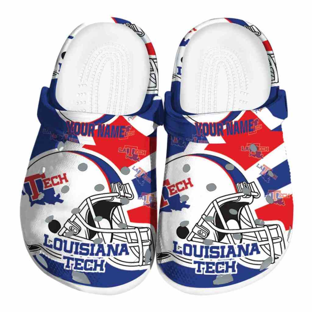 Custom LA Tech Football Helmet ClogTVC1801834