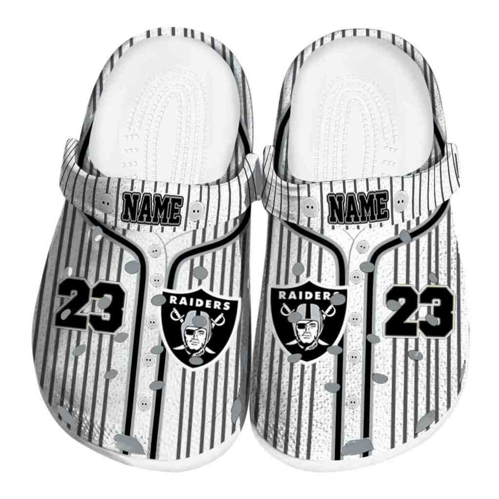 Custom Las Vegas Raiders Pinstripe Pattern ClogTVC180125