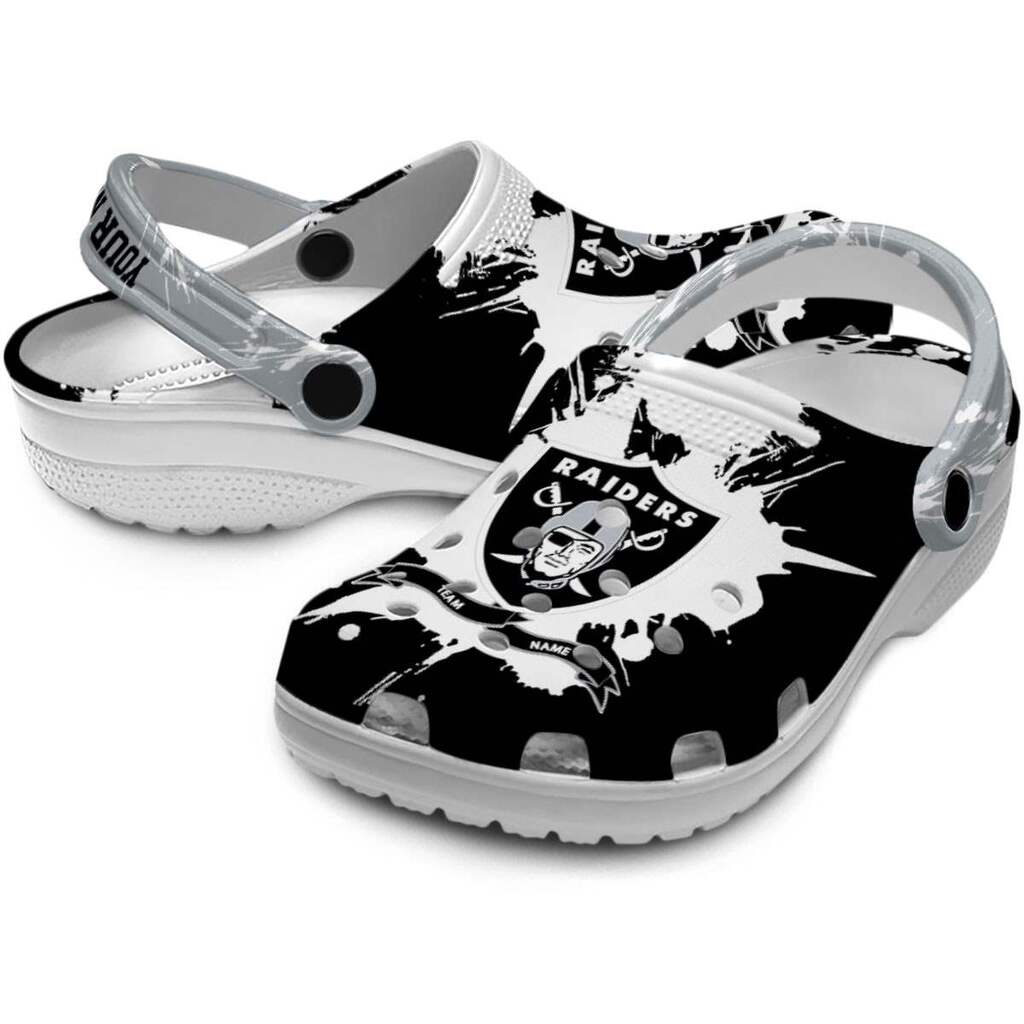 Custom Las Vegas Raiders Splatter Pattern ClogTVC180125 - Image 3
