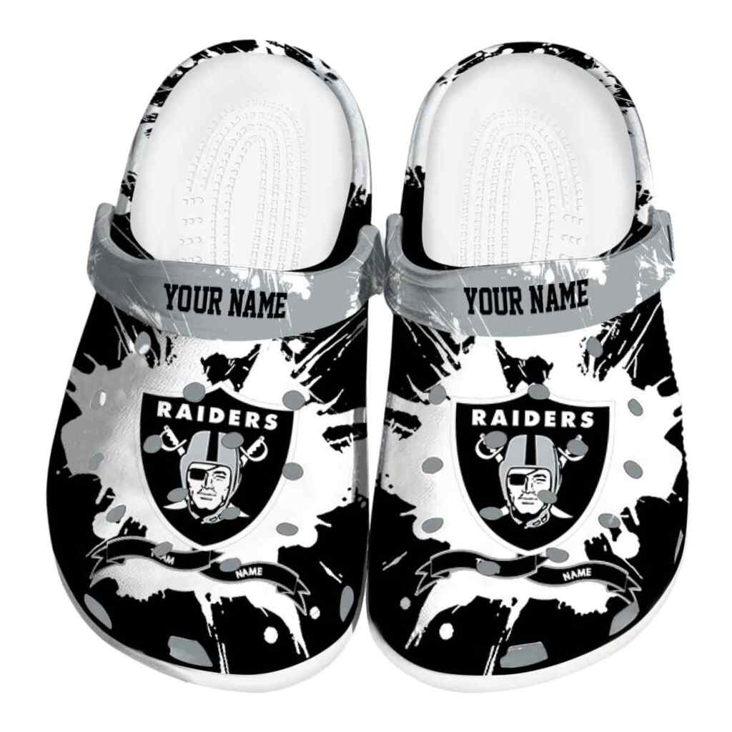 Custom Las Vegas Raiders Splatter Pattern ClogTVC180125