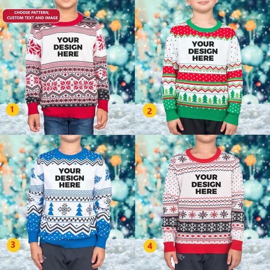 Custom Logo 3D Ugly Christmas Sweater, Insert Your Design Xmas Sweatshirt - Image 8