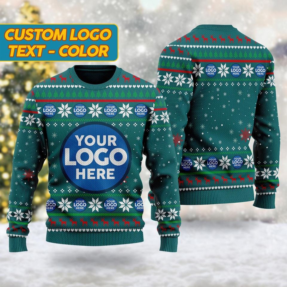 Custom Logo Company Ugly Christmas Sweater