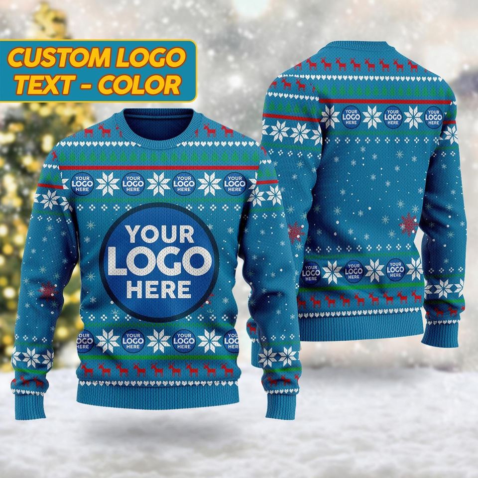 Custom Logo Company Ugly Christmas Sweater, Custom Logo Ugly Sweatshirt