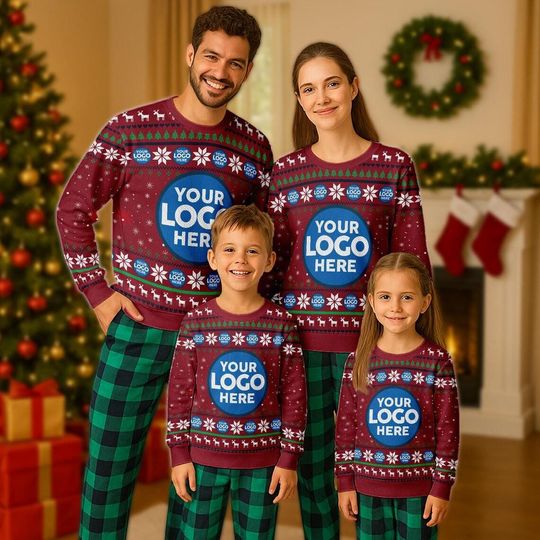 Custom Logo Company Ugly Christmas Sweater, Custom Name Xmas Sweatshirt, Personalized Ugly Sweater 2025, - Image 10