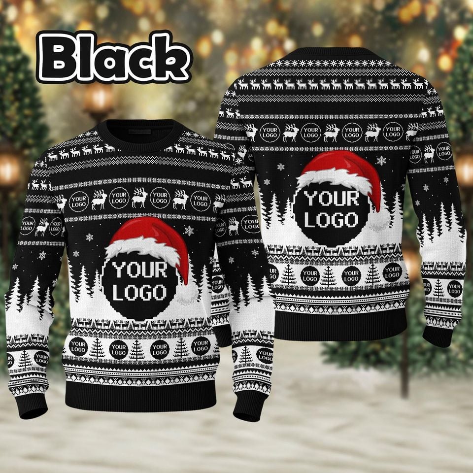 Custom Logo Company Ugly Sweater, Your Business Logo Brand Logo