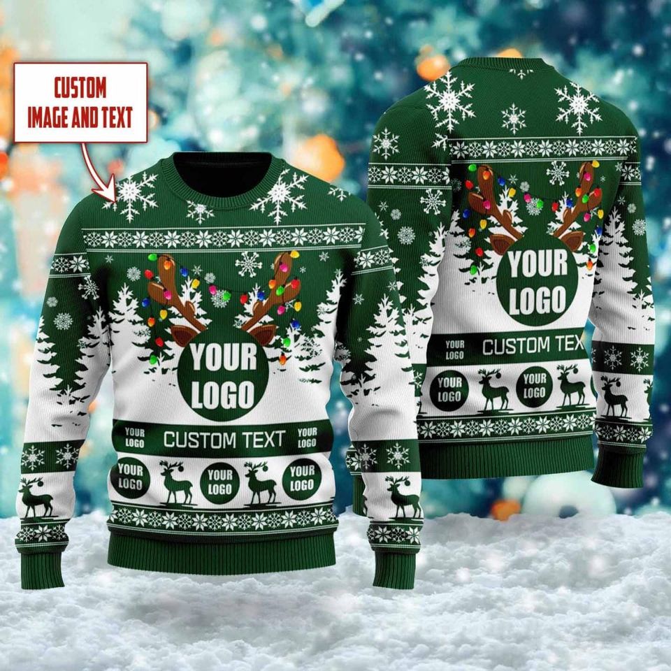 Custom Logo Ugly Christmas Sweater, Custom Company