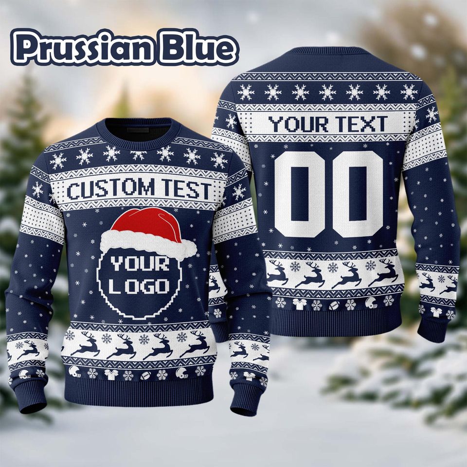 Custom Logo Ugly Sweater, Your Business Logo Brand Logo, Company Team Logo Sweater