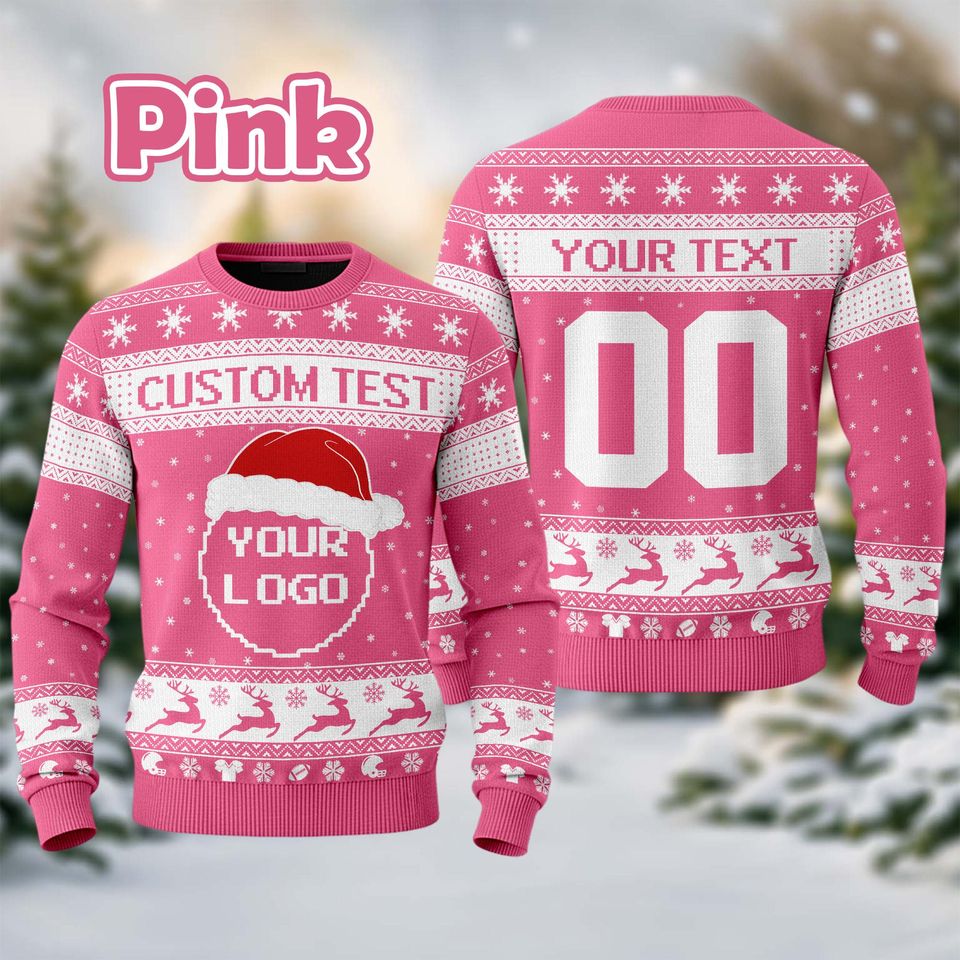 Custom Logo Ugly Sweater, Your Business Logo Brand Logo, Front and Back Logo Sweater Your Design Here Company Team Logo Sweater Logo Gift
