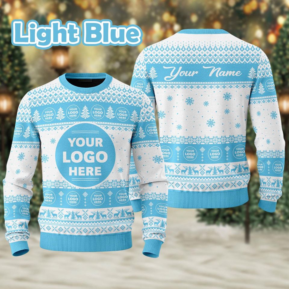 Custom Logo Ugly Sweater, Your Business Logo Brand Logo, Front and Back Logo Sweatshirt Your Design Here Team Logo Sweater Company Logo Gift - Image 7