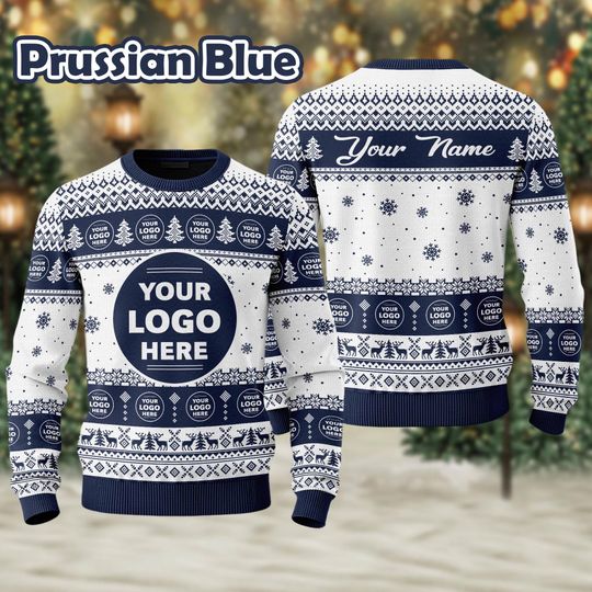 Custom Logo Ugly Sweater, Your Business Logo Brand Logo, Front and Back Logo Sweatshirt Your Design Here Team Logo Sweater Company Logo Gift - Image 12