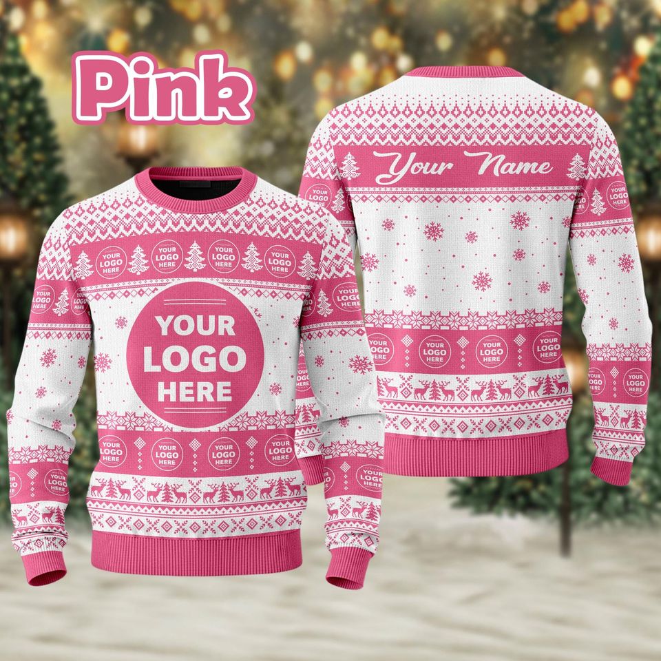 Custom Logo Ugly Sweater, Your Business Logo Brand Logo, Front and Back Logo Sweatshirt Your Design Here Team Logo Sweater Company Logo Gift - Image 8