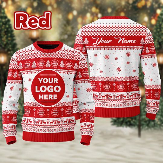 Custom Logo Ugly Sweater, Your Business Logo Brand Logo, Front and Back Logo Sweatshirt Your Design Here Team Logo Sweater Company Logo Gift - Image 13