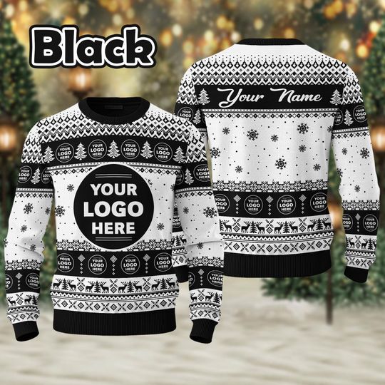 Custom Logo Ugly Sweater, Your Business Logo Brand Logo, Front and Back Logo Sweatshirt Your Design Here Team Logo Sweater Company Logo Gift - Image 15