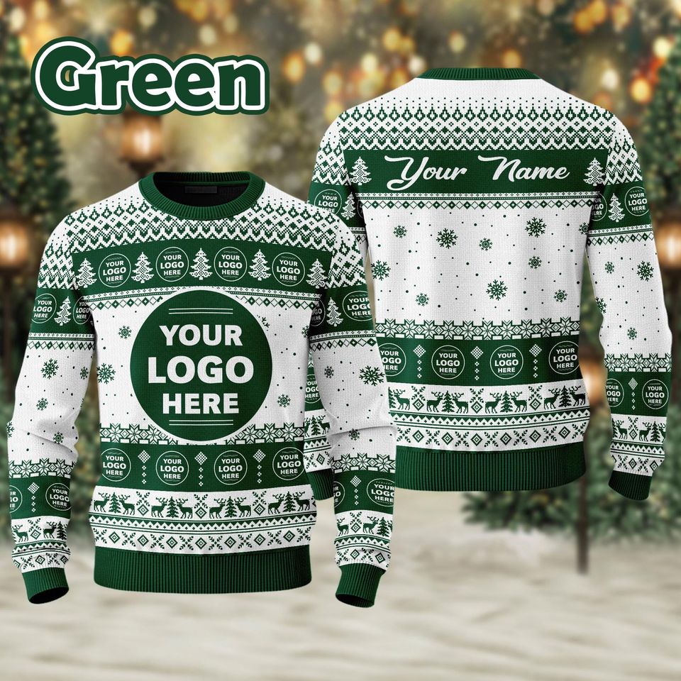 Custom Logo Ugly Sweater, Your Business Logo Brand Logo, Front and Back Logo Sweatshirt Your Design Here Team Logo Sweater Company Logo Gift - Image 6