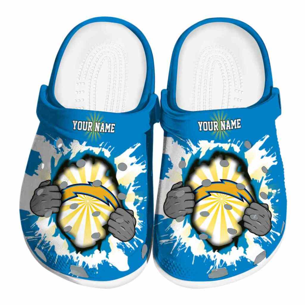 Custom Los Angeles Chargers Gripping Hand ClogTVC180118