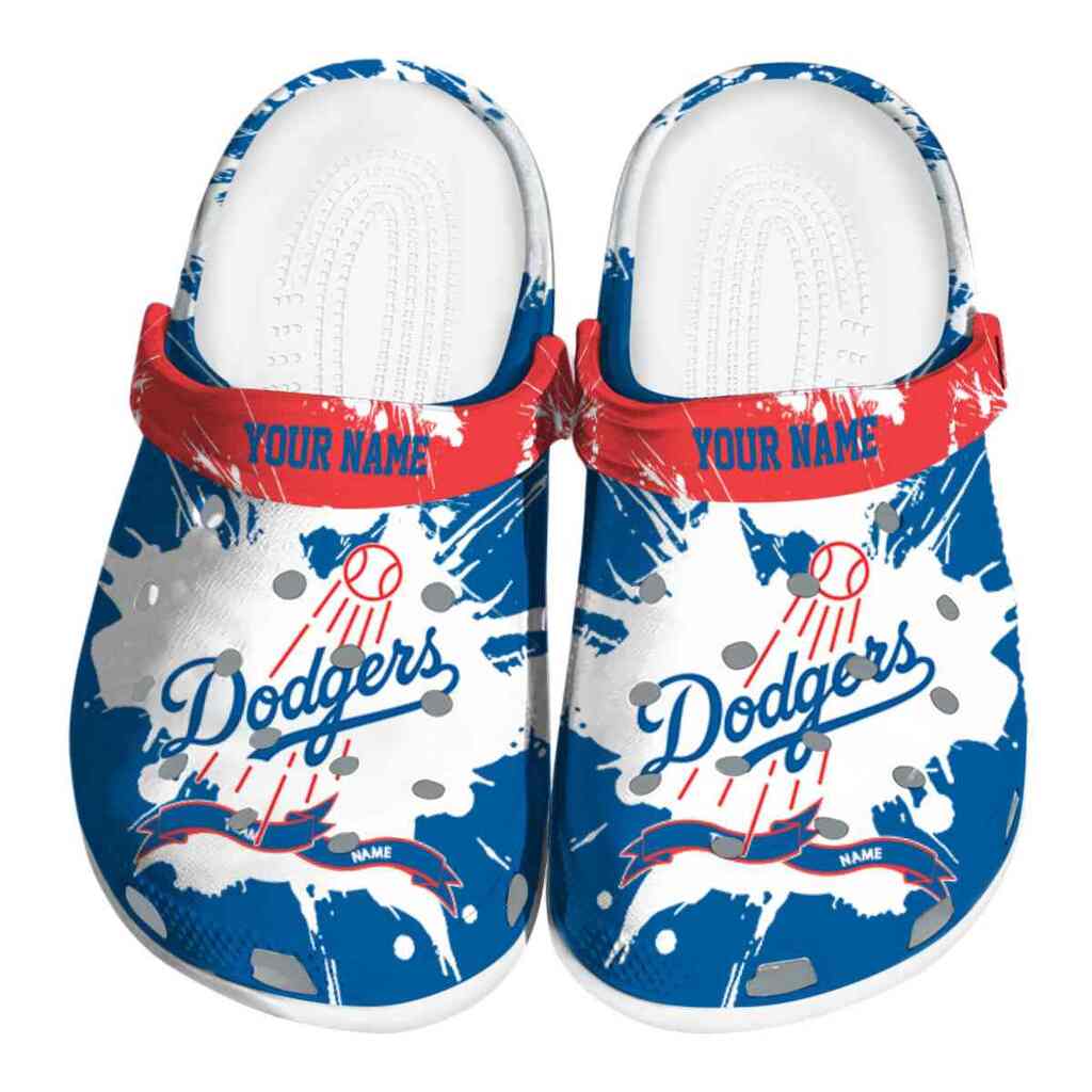 Custom Los Angeles Dodgers Splatter Pattern ClogTVC1801193