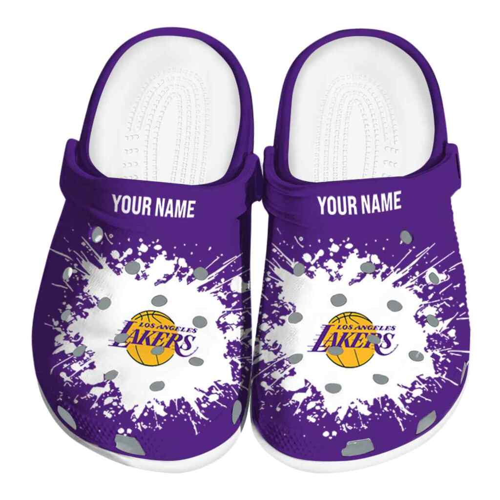 Custom Los Angeles Lakers Splatter Background ClogTVC1801922