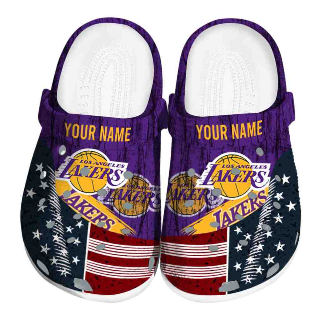 Custom Los Angeles Lakers Star-Spangled Side Pattern ClogTVC1801922