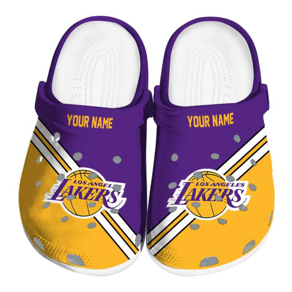 Custom Los Angeles Lakers Striped Accents ClogTVC1801921