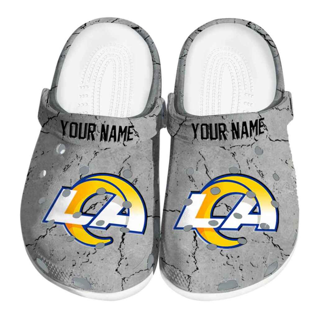 Custom Los Angeles Rams Cracked Texture ClogTVC180119
