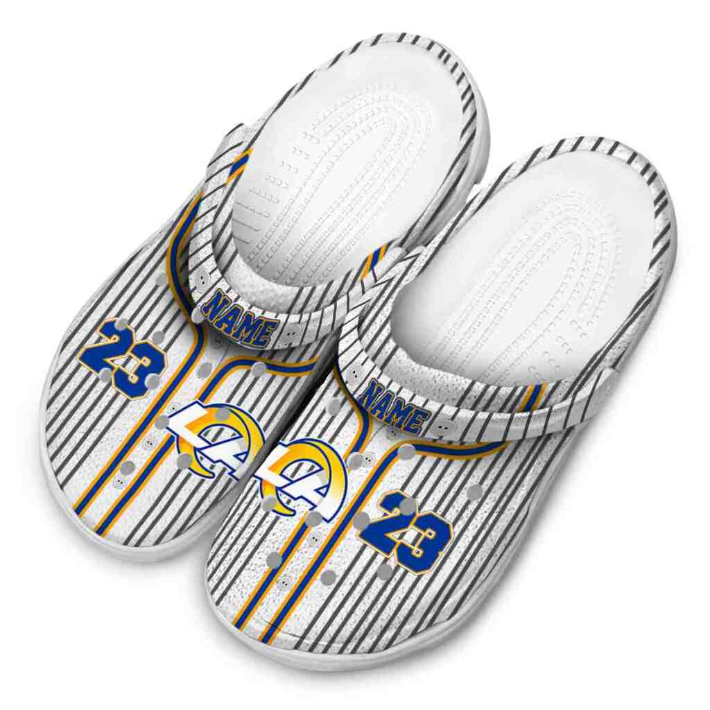 Custom Los Angeles Rams Pinstripe Pattern ClogTVC180119 - Image 4