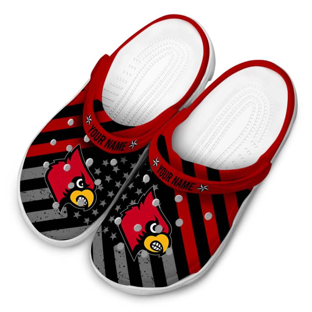 Custom Louisville Cardinals Star-Spangled Graphic ClogTVC180119 - Image 4