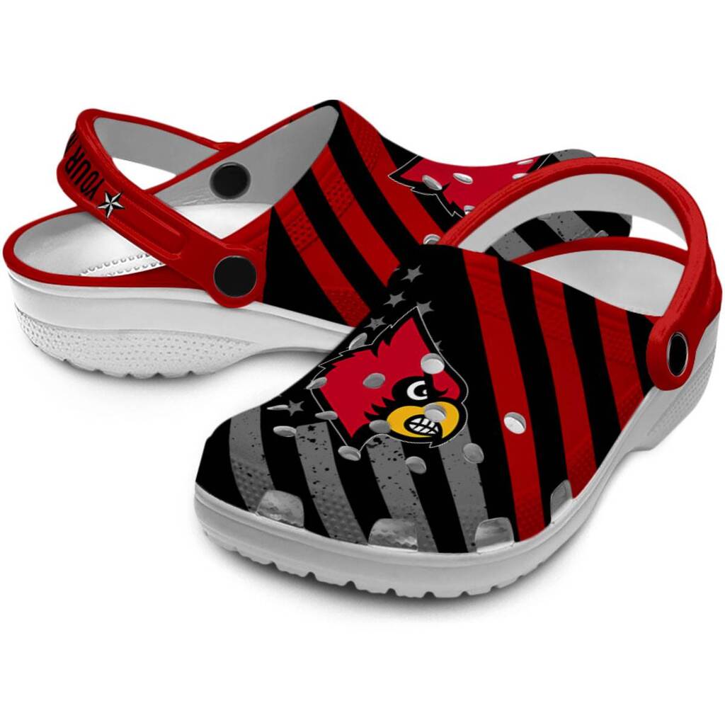 Custom Louisville Cardinals Star-Spangled Graphic ClogTVC180119 - Image 3