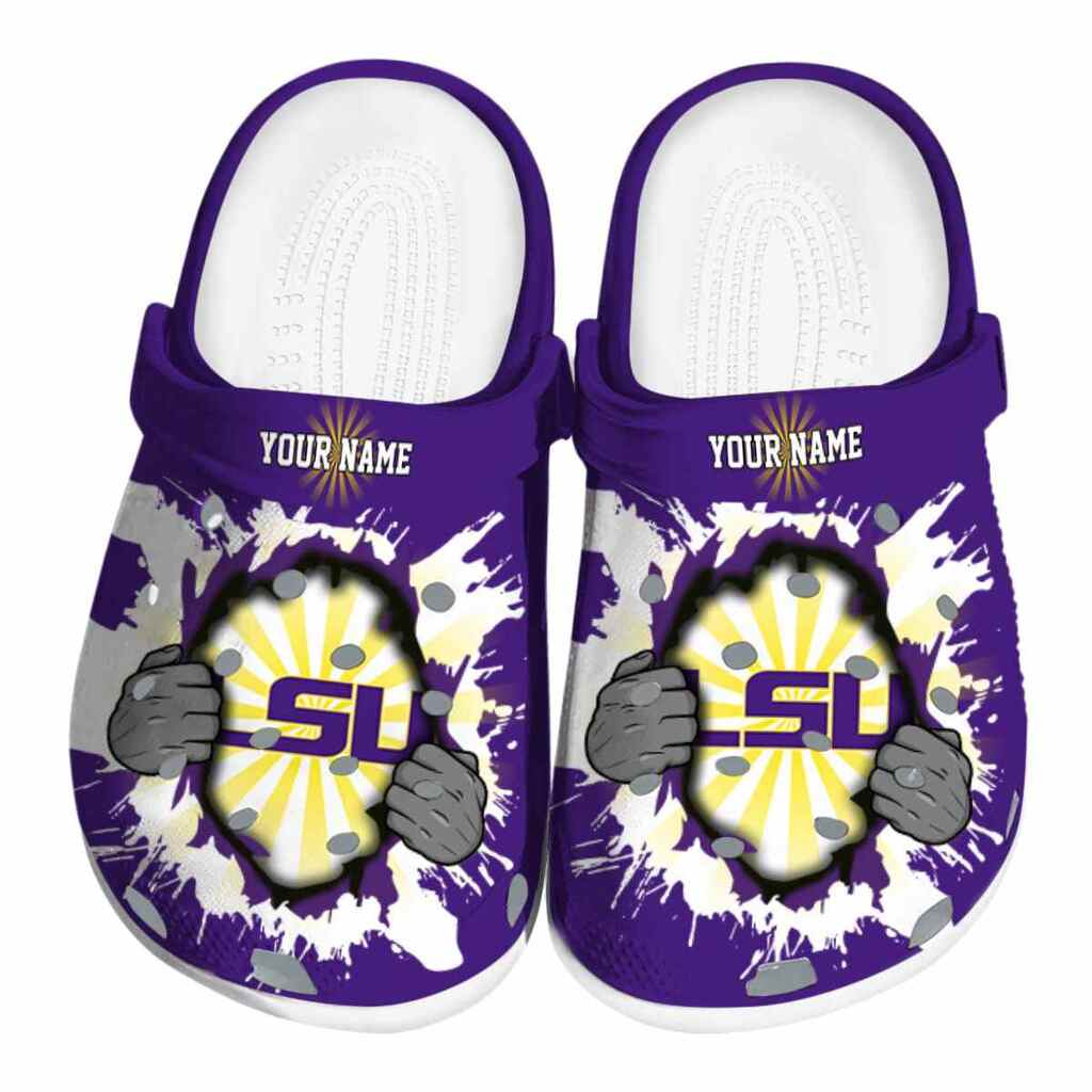 Custom LSU Tigers Gripping Hand ClogTVC180120