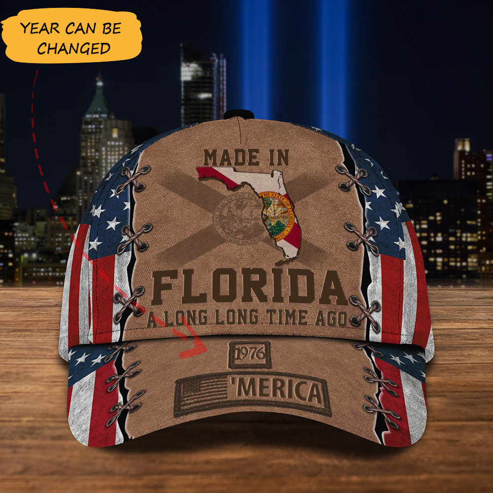 Custom Made In Florida A Long Long Time Ago Hat Born In Florida American Flag Hats Gift Trucker Hats Custom Hats Gifts For Men & Women