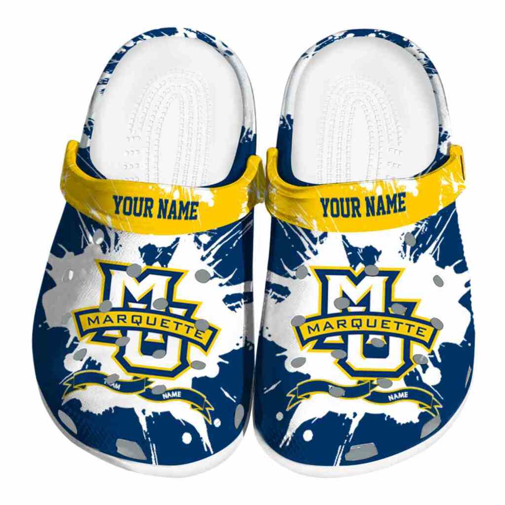 Custom Marquette Golden Eagles Splatter Pattern ClogTVC1801833