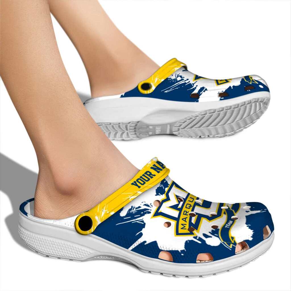 Custom Marquette Golden Eagles Splatter Pattern ClogTVC1801833 - Image 2